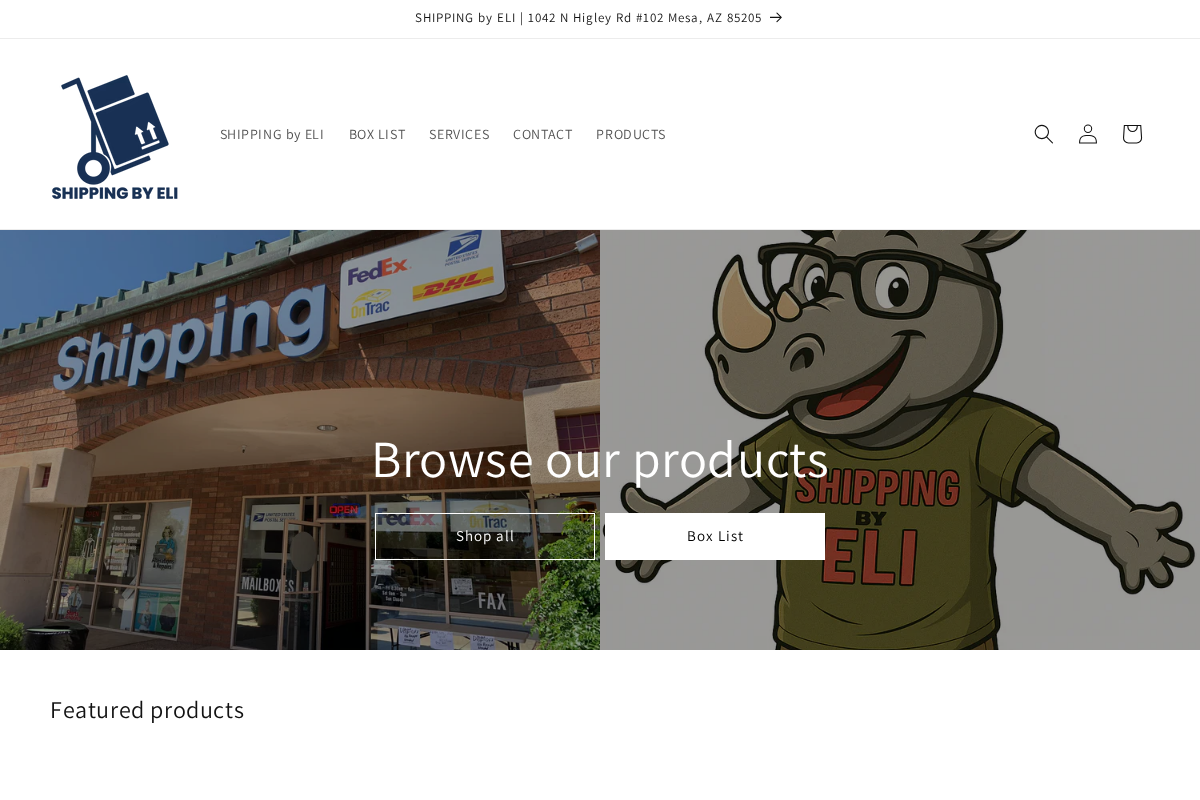 SHIPPING by ELI homepage screenshot