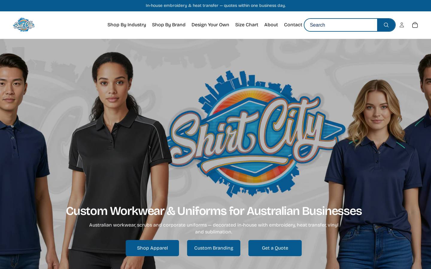 Shirtcity.com homepage screenshot