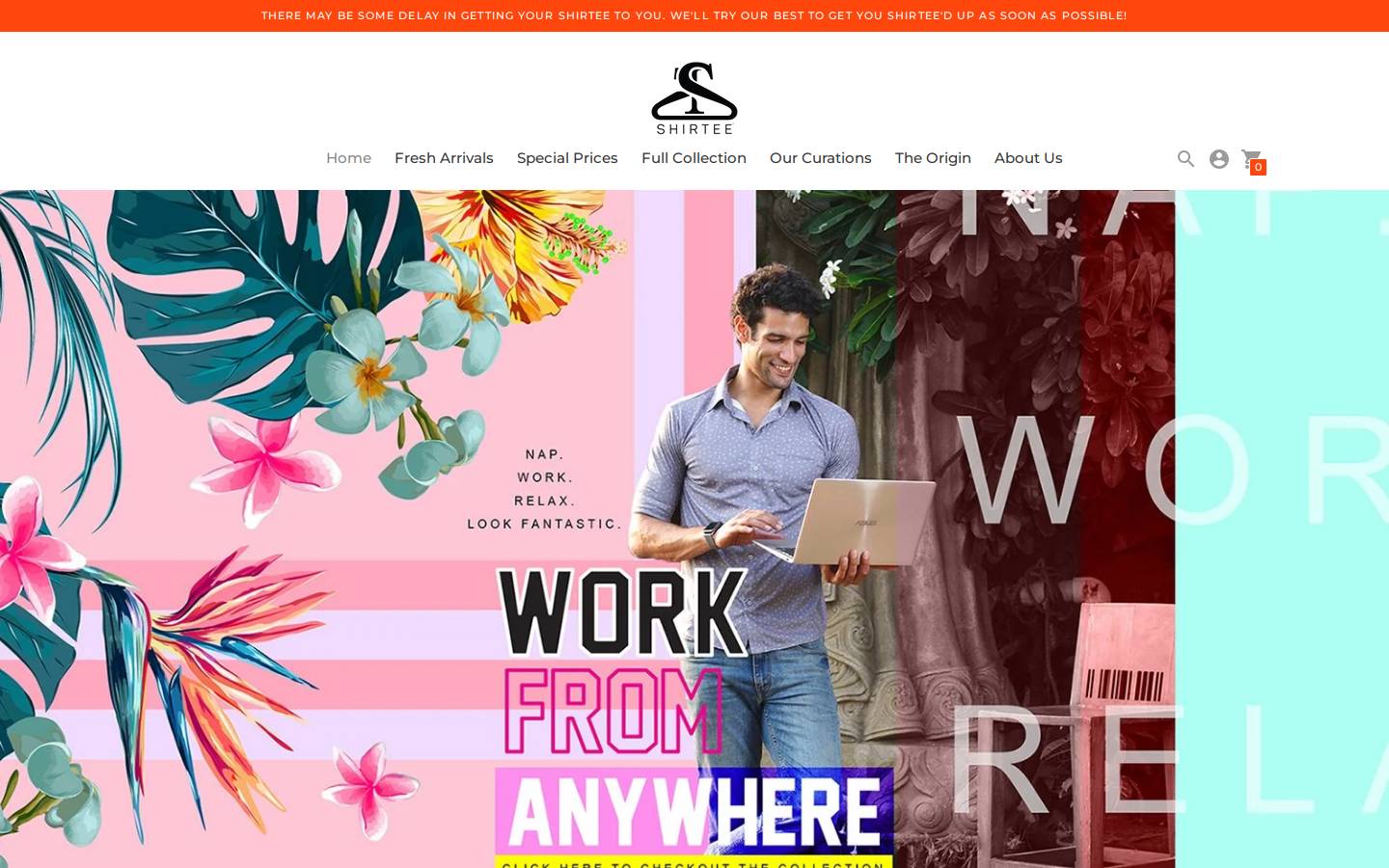 Shirtee homepage screenshot