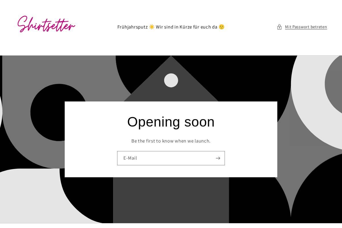 shirtsetter.com homepage screenshot