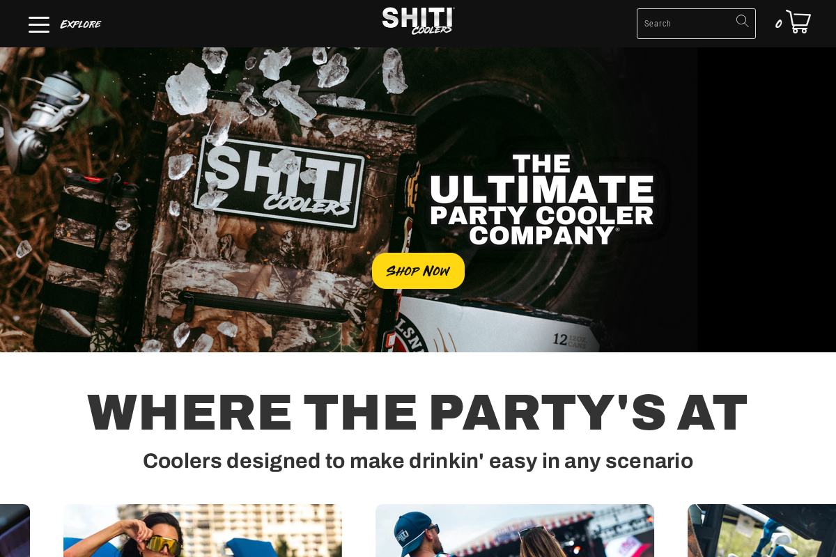 SHITI Coolers homepage screenshot