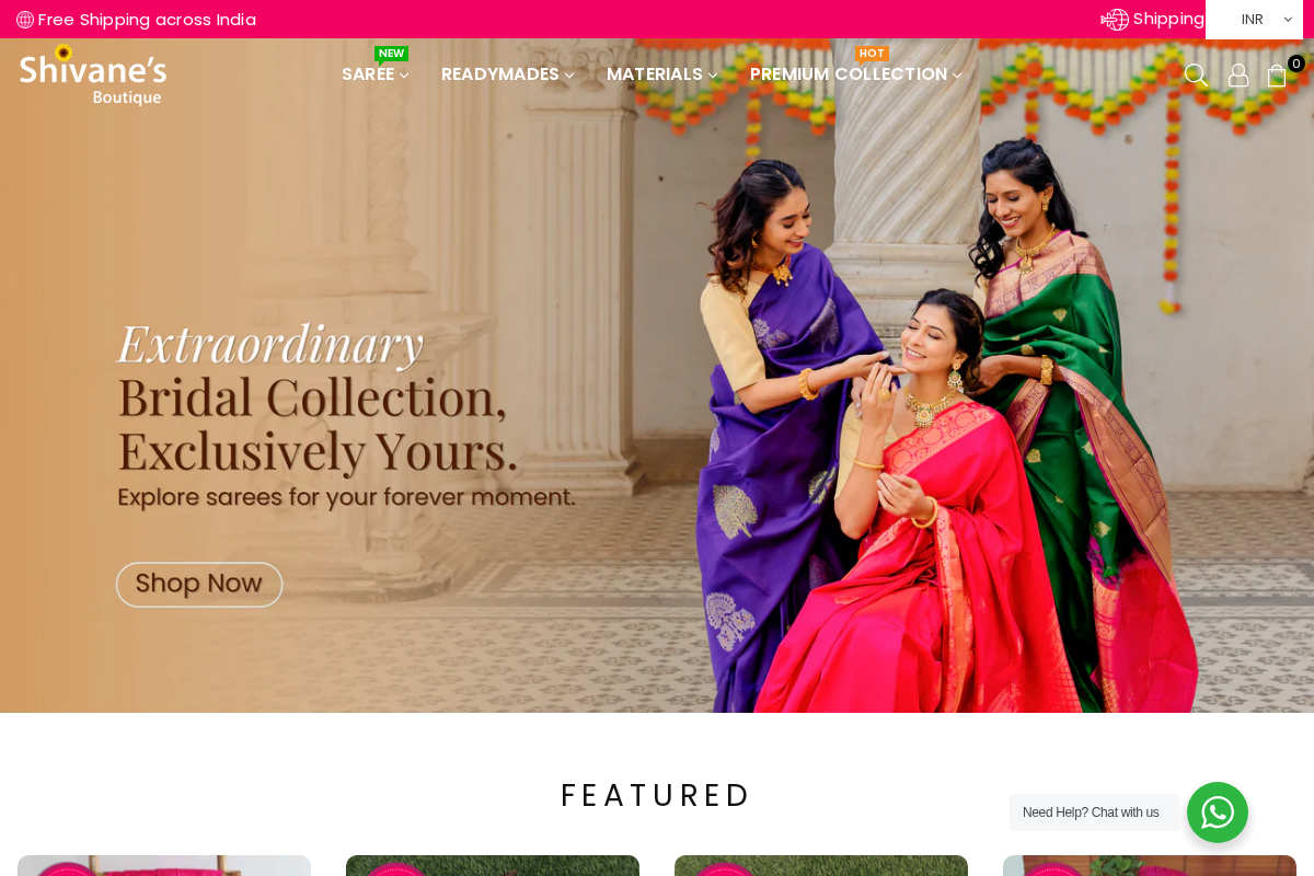 Shivane's Boutique homepage screenshot