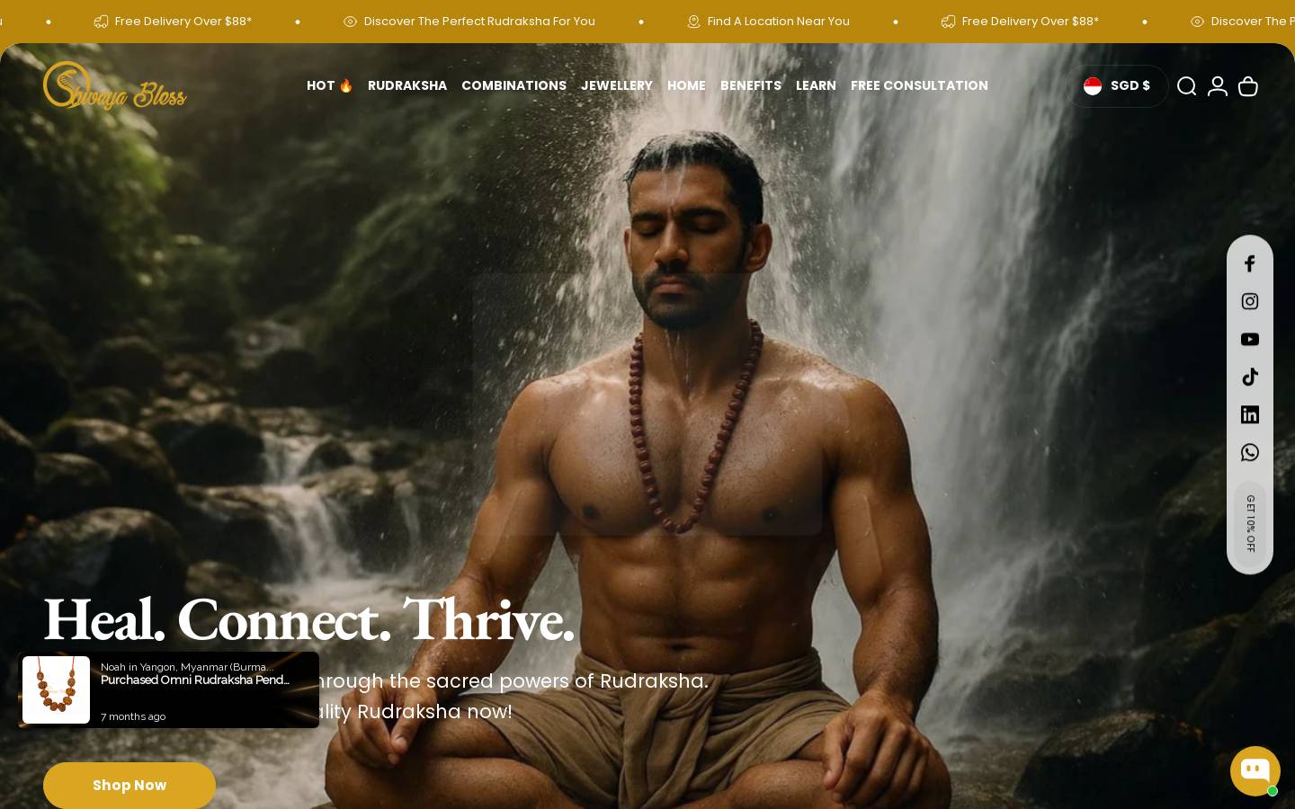 Shivaya Bless homepage screenshot