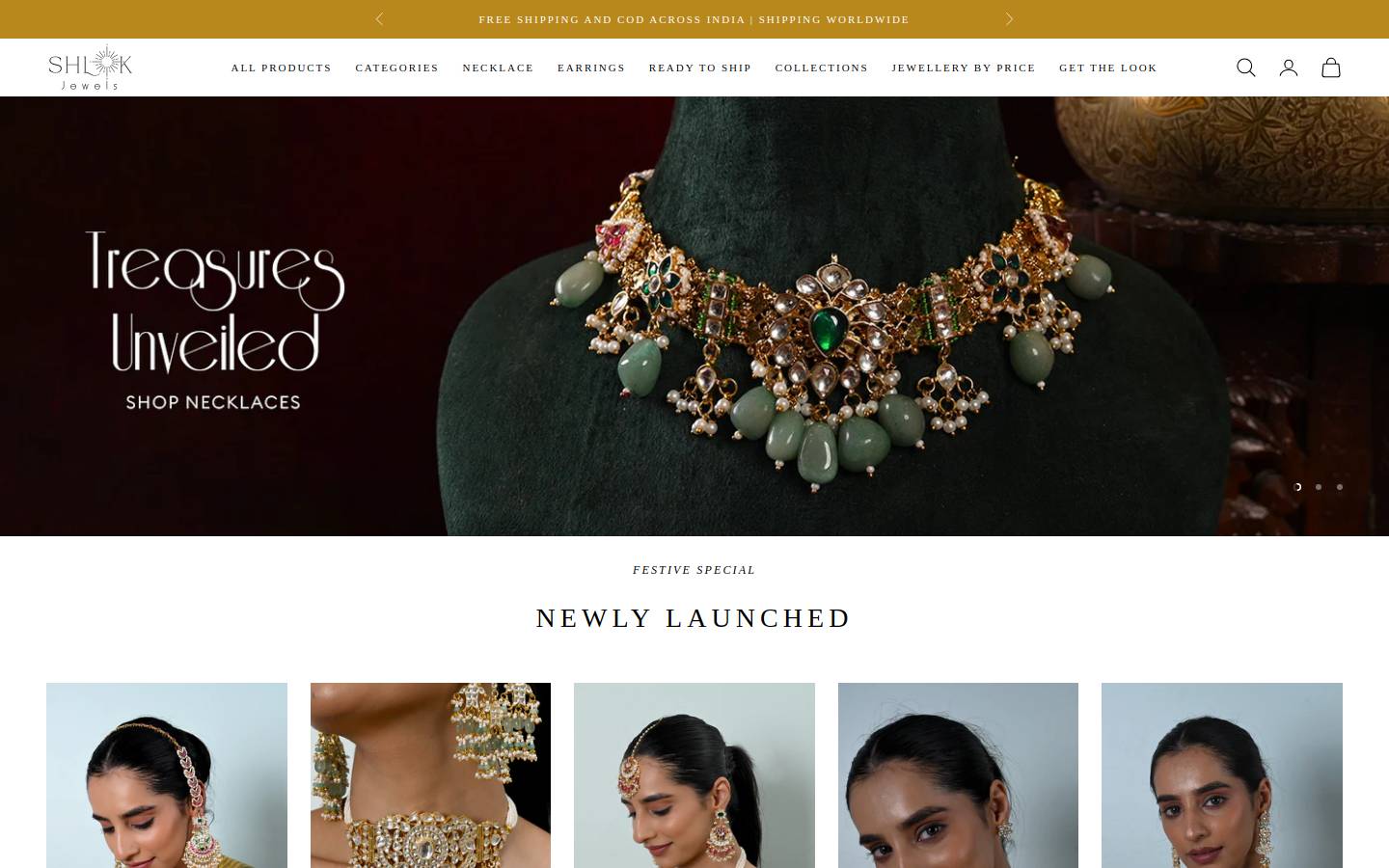 Shlokjewels homepage screenshot