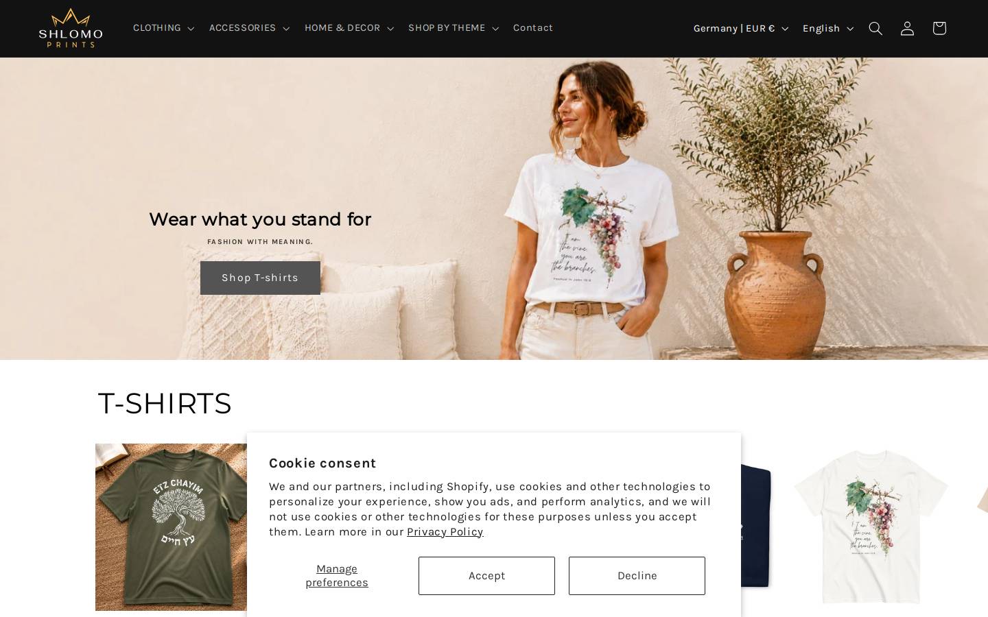 shlomoprints.com homepage screenshot