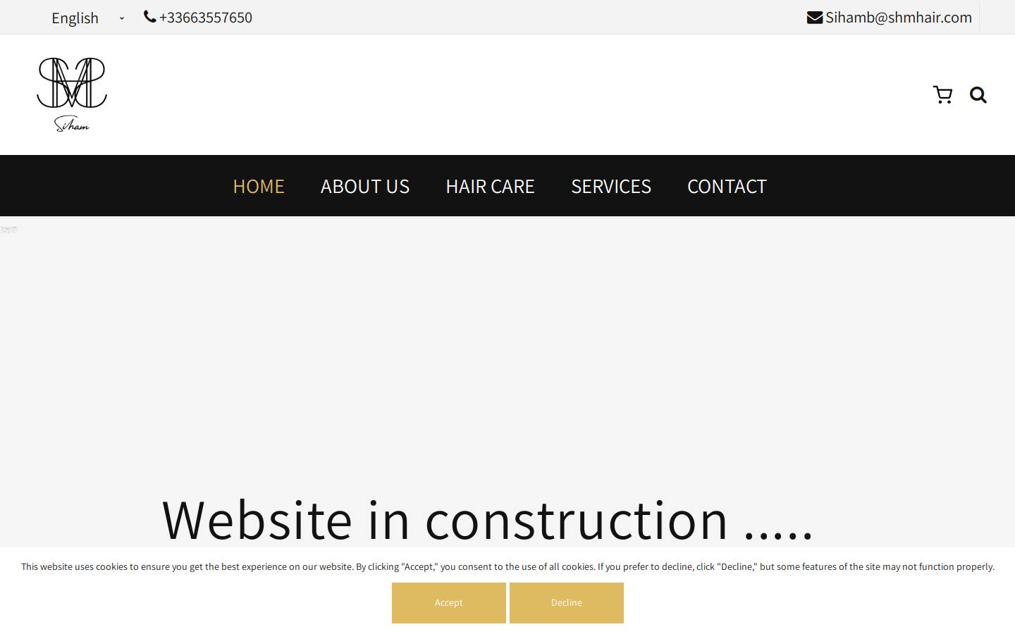 shmhair.com homepage screenshot