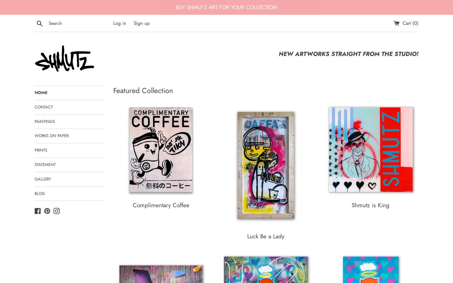 shmutzart.com homepage screenshot