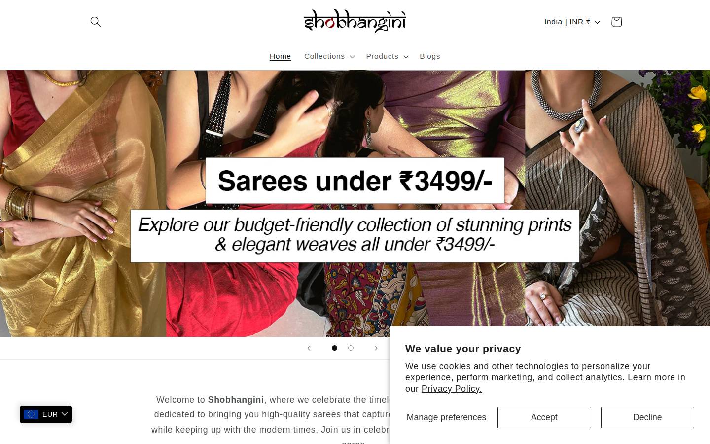 shobhangini.com homepage screenshot