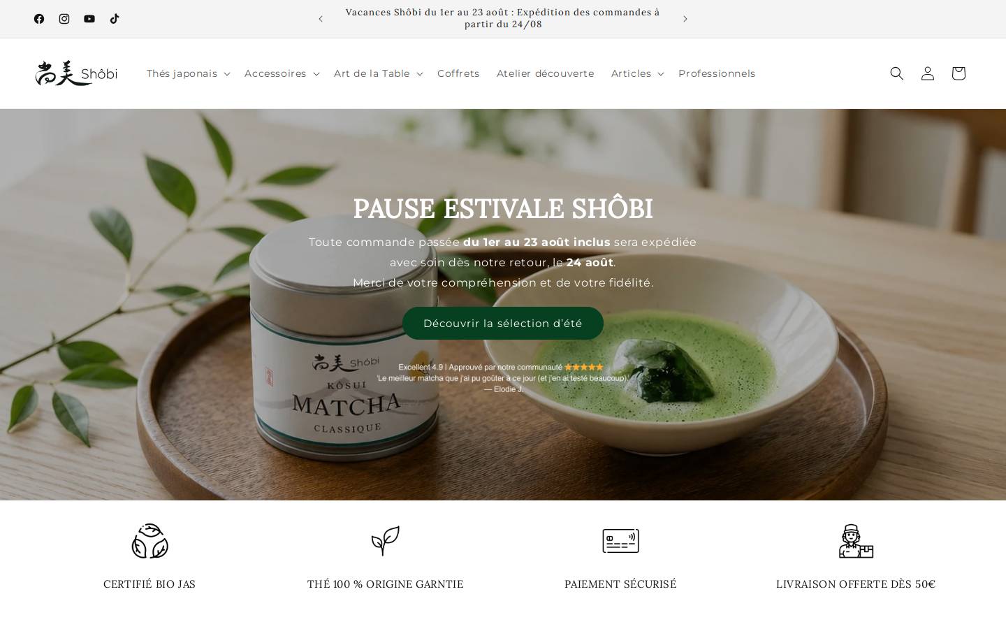 Shôbi homepage screenshot