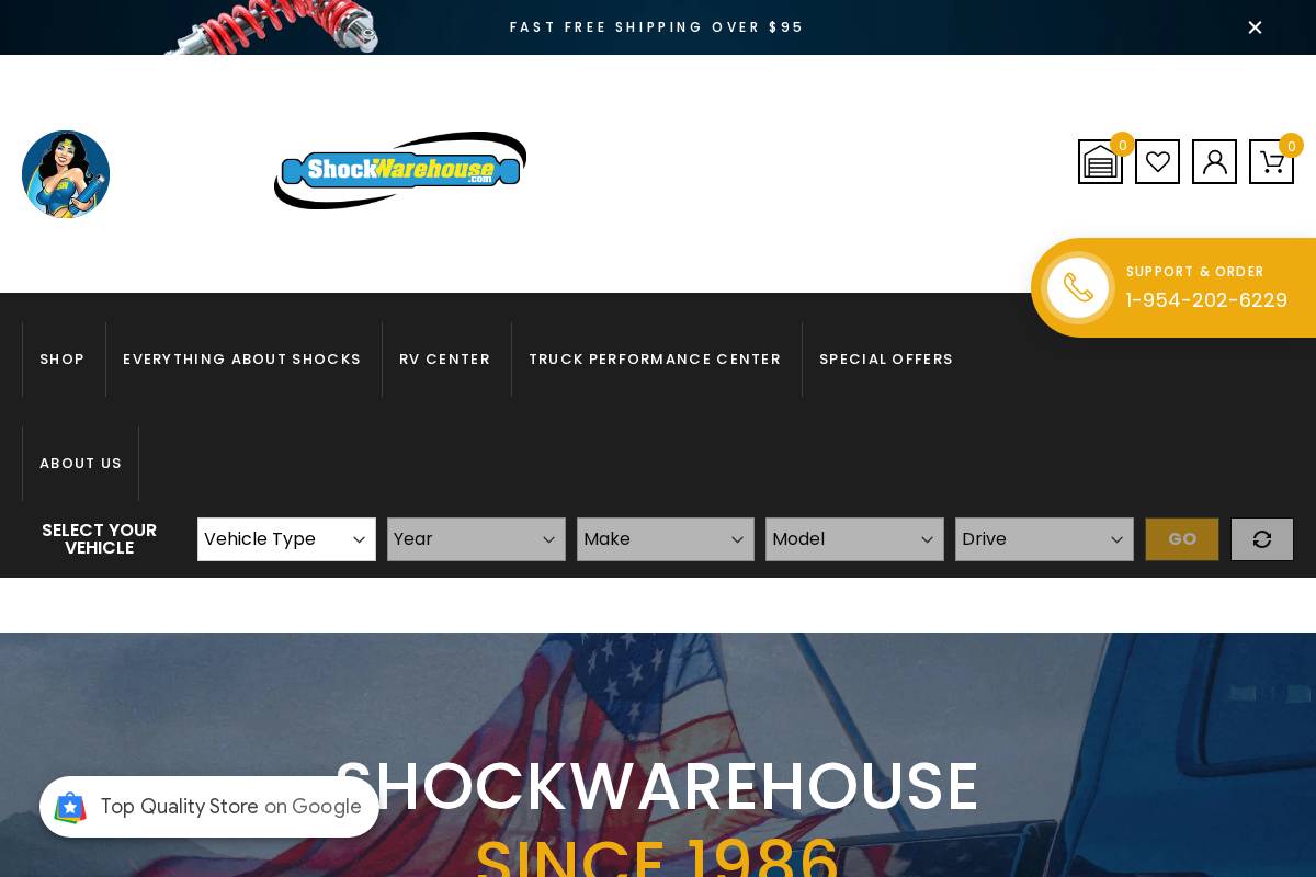 Shockwarehouse.com homepage screenshot