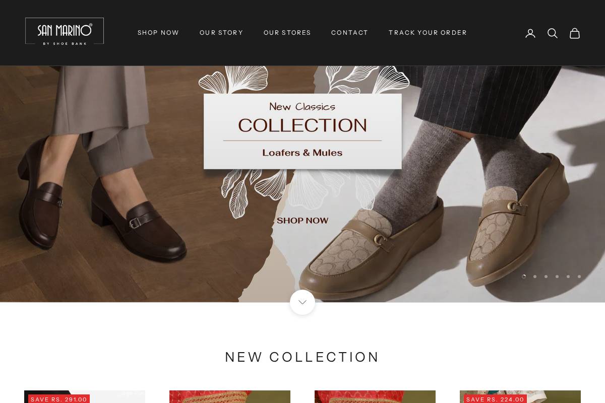 shoebank.in homepage screenshot