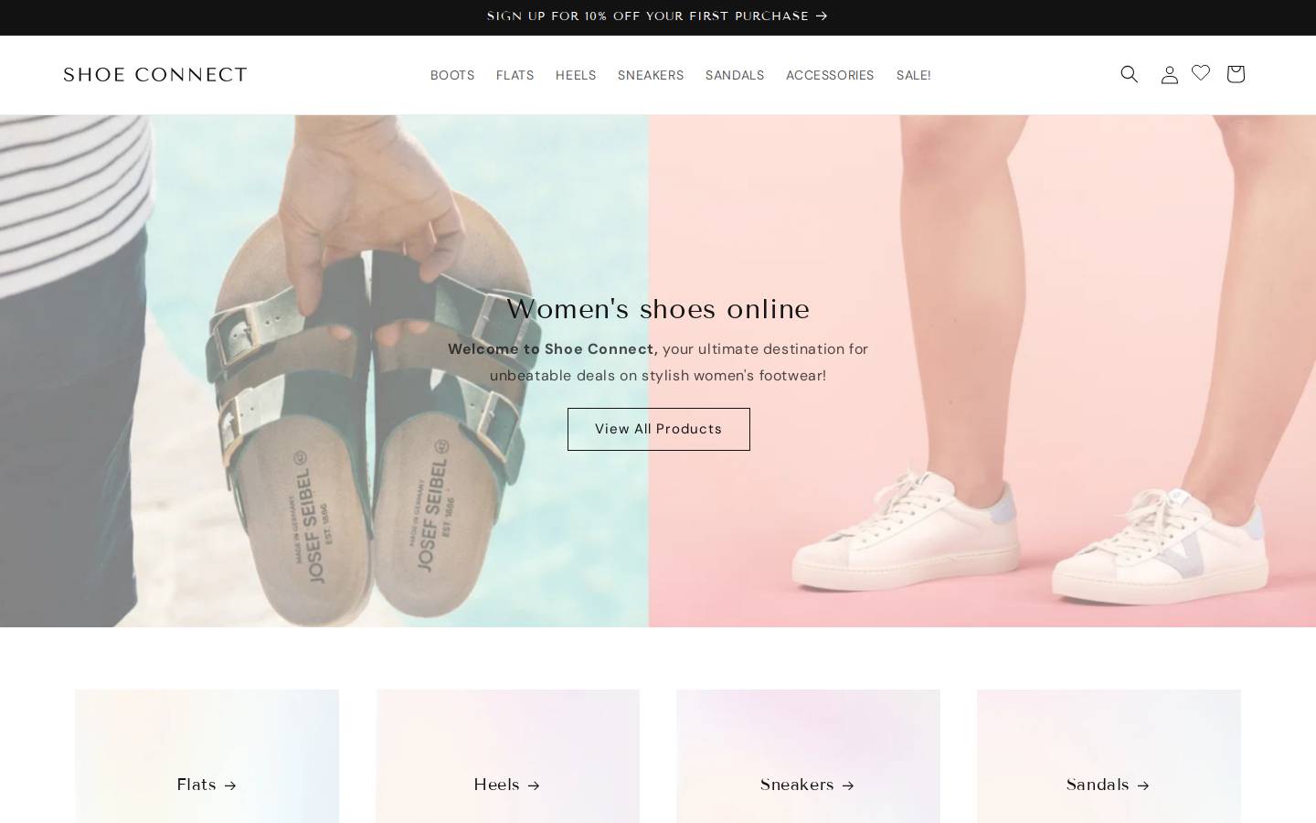 shoeconnect.com.au homepage screenshot