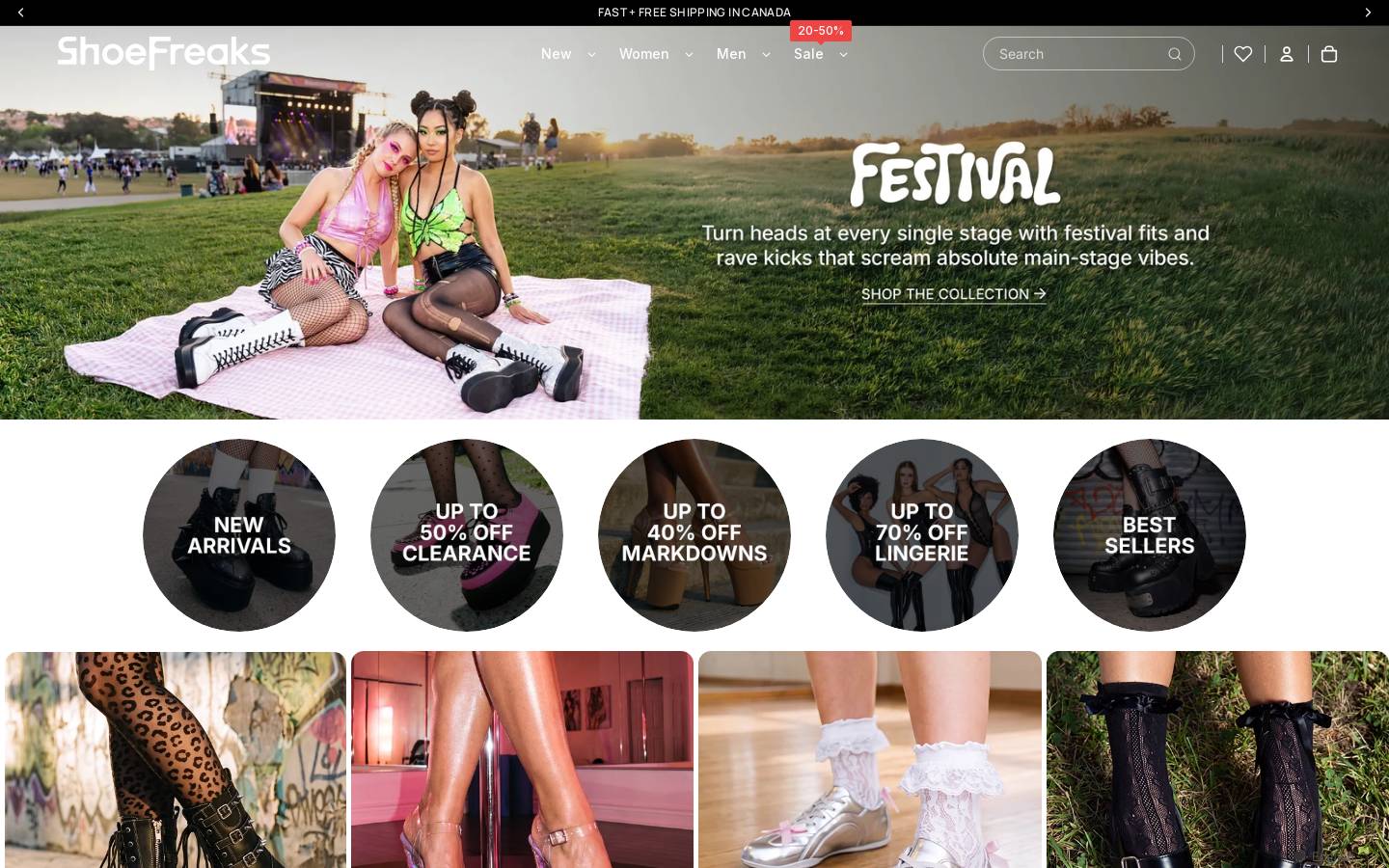 ShoeFreaks homepage screenshot