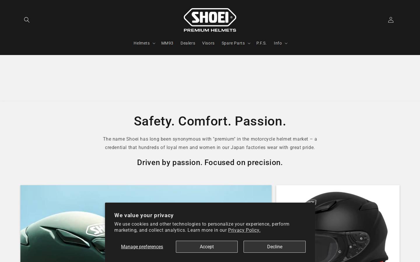shoei.co.nz homepage screenshot