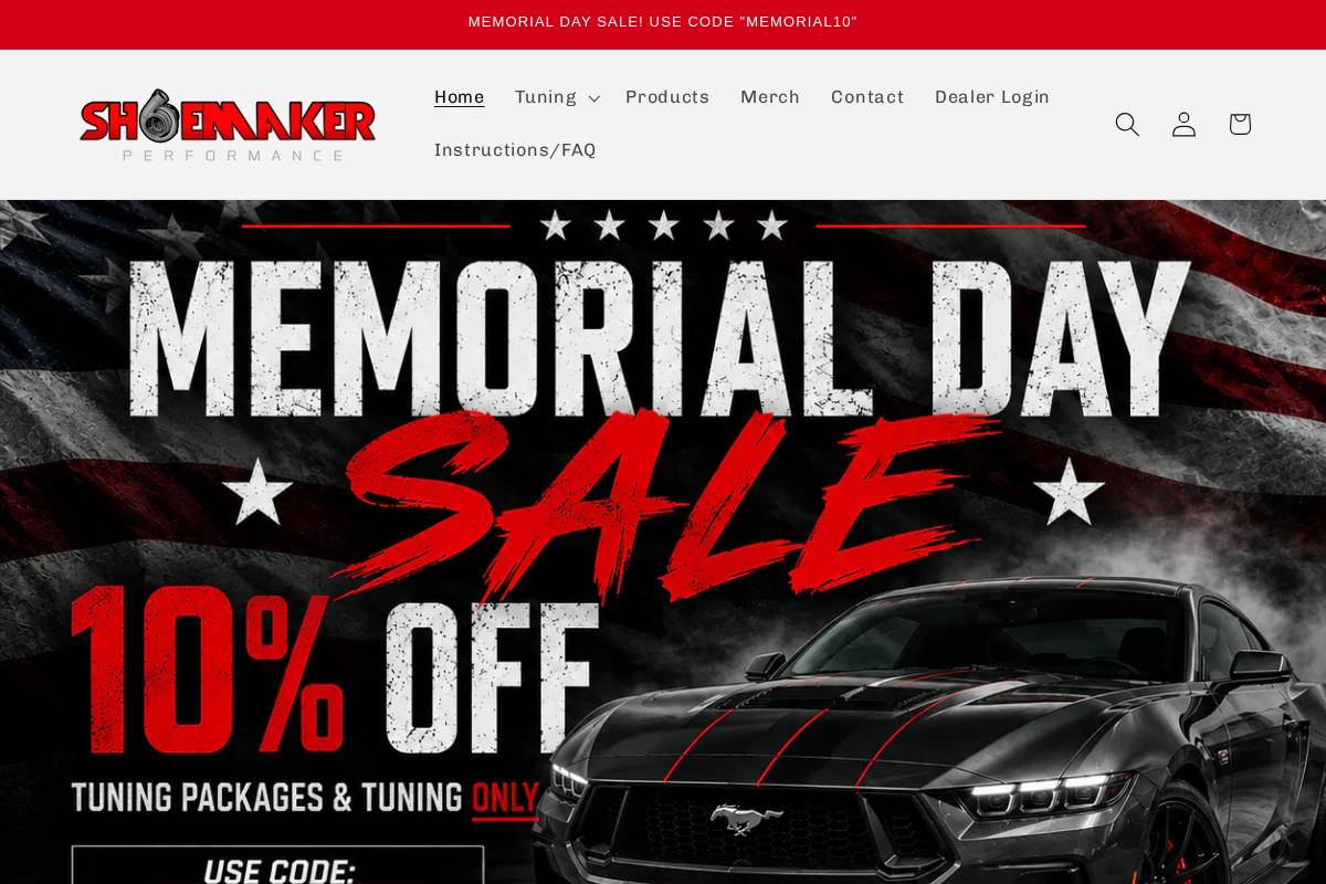 shoemakerperformance.com homepage screenshot