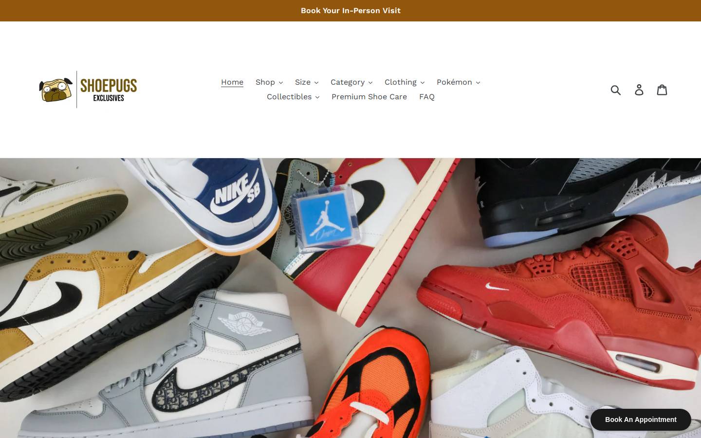 shoepugs.com homepage screenshot