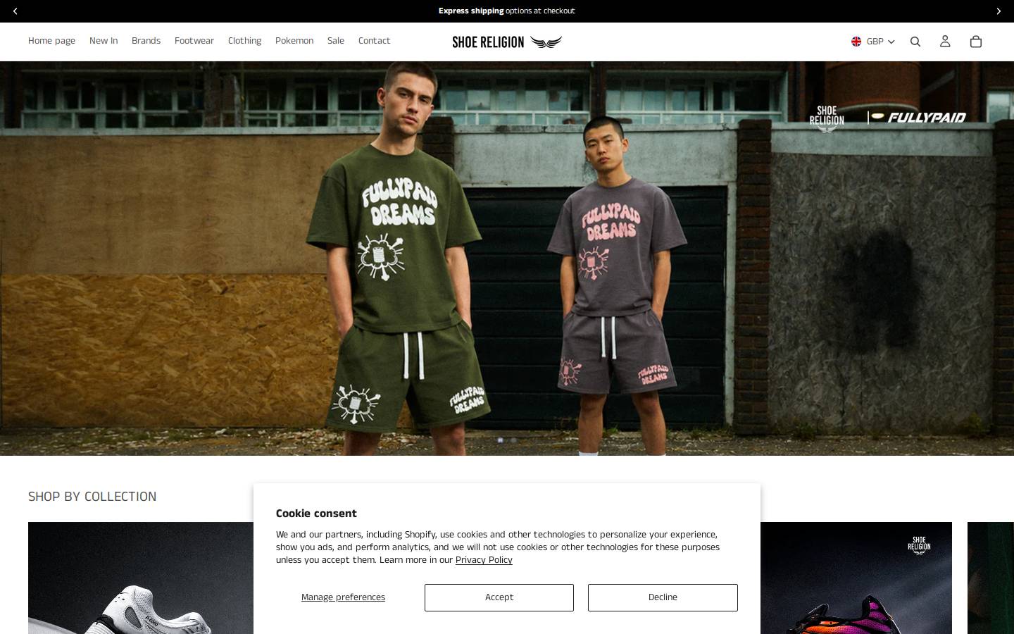shoereligion.com homepage screenshot