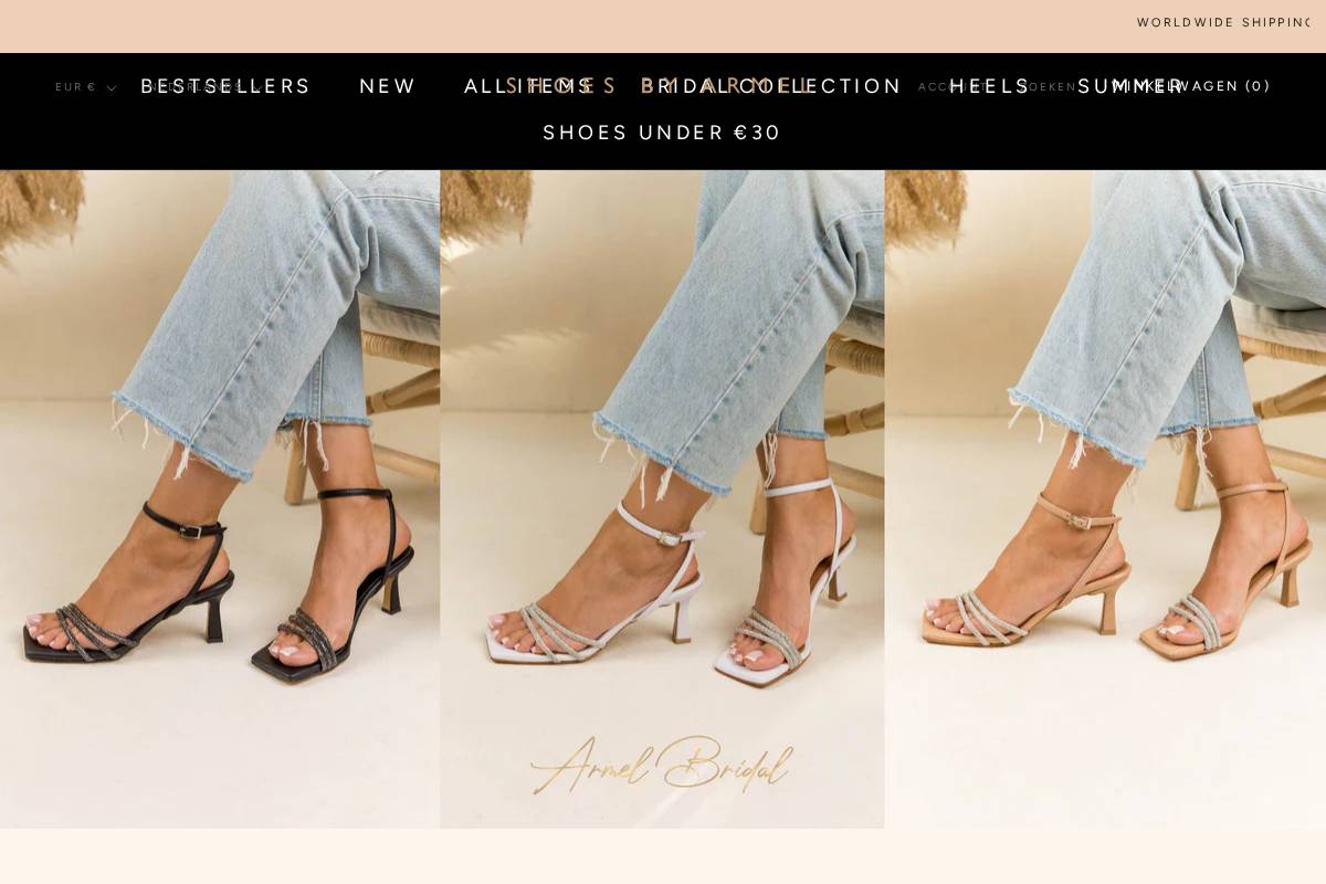 Shoes by Armel homepage screenshot