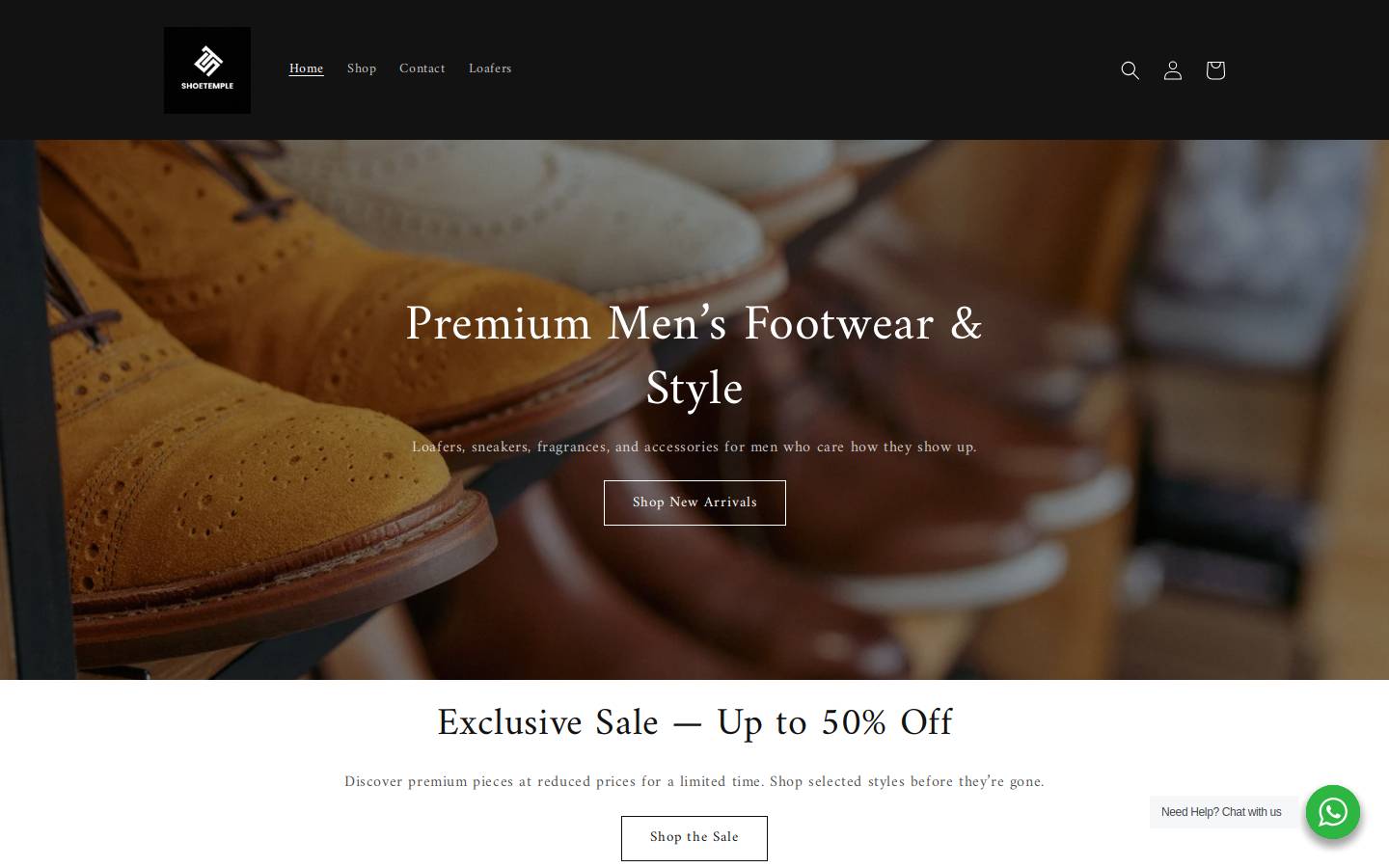 shoetemplegh.com homepage screenshot