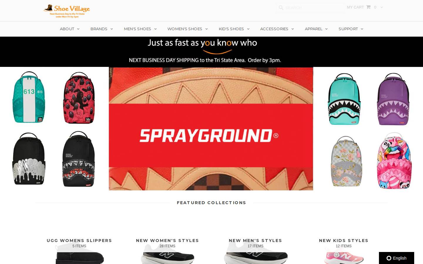 shoevillage.com homepage screenshot
