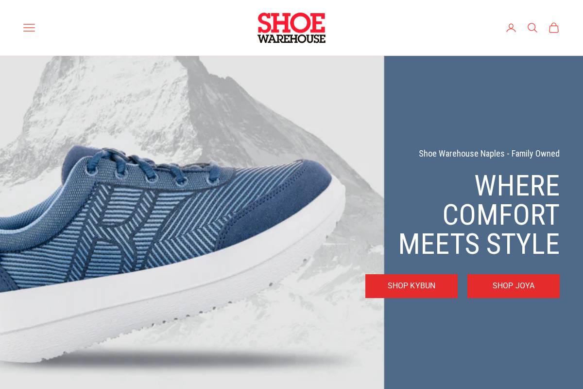 shoewarehousenaples.com homepage screenshot