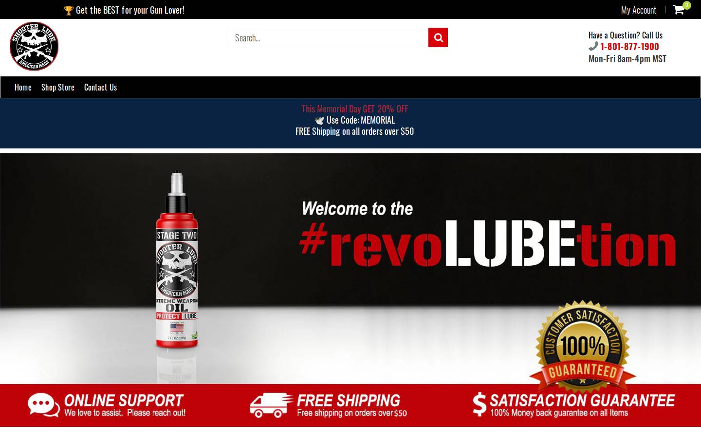 shooterlube.com homepage screenshot