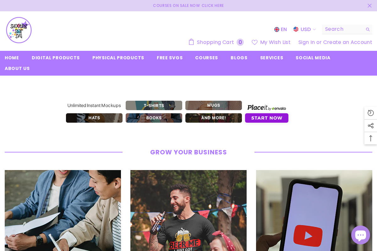 ShootingStarSVG homepage screenshot