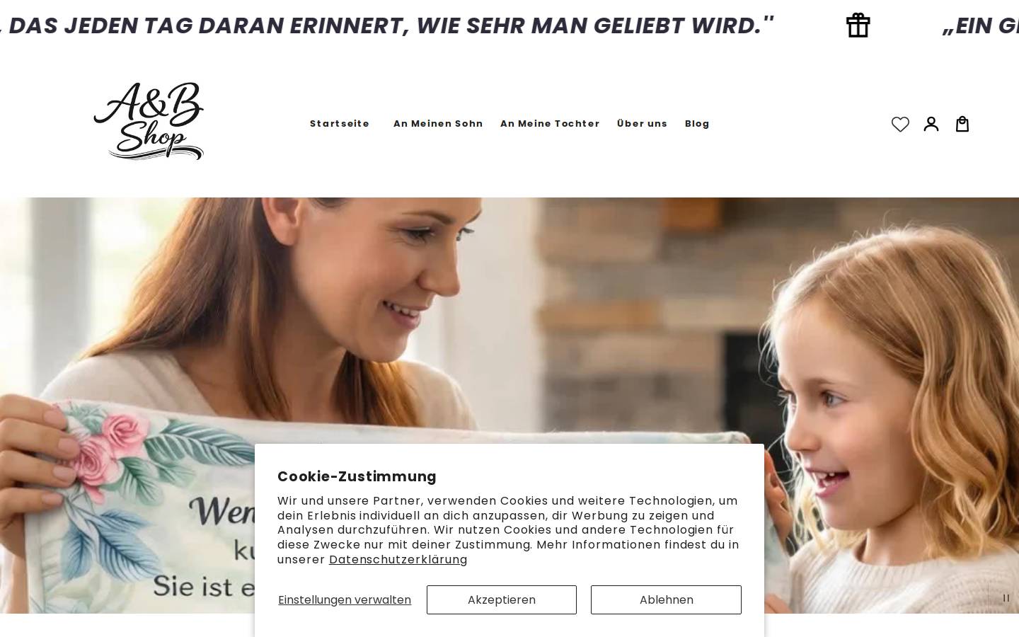shop-ab.com homepage screenshot
