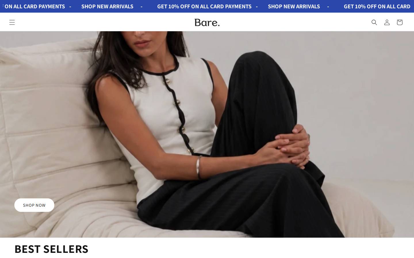 shop-bare.com homepage screenshot