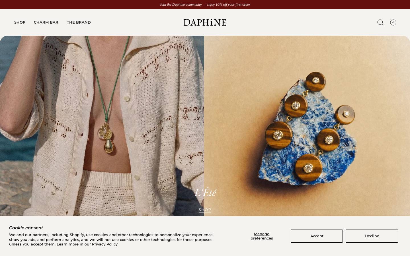 Daphine homepage screenshot