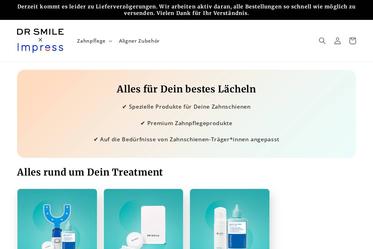 DR SMILE Deutschland homepage screenshot