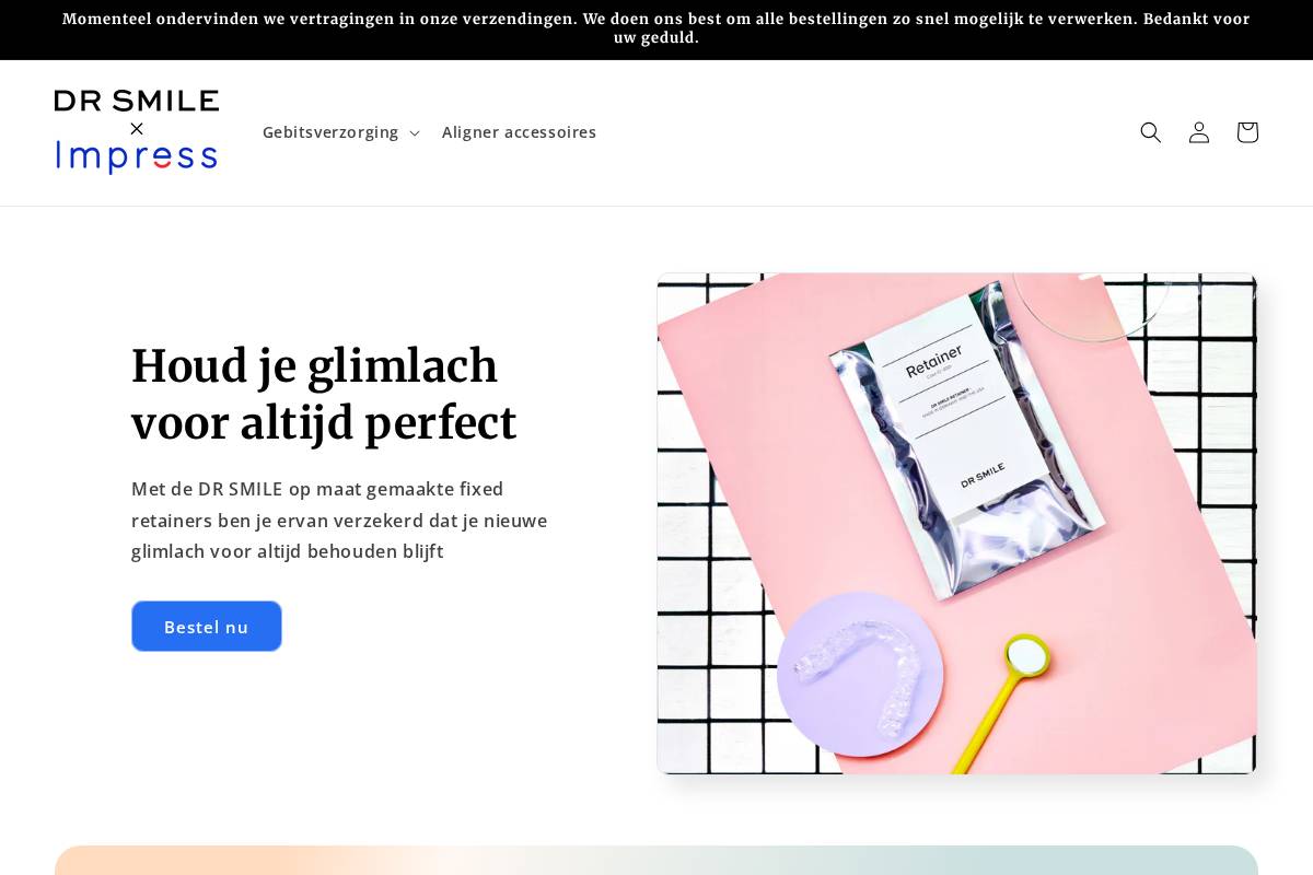 DR SMILE NL homepage screenshot