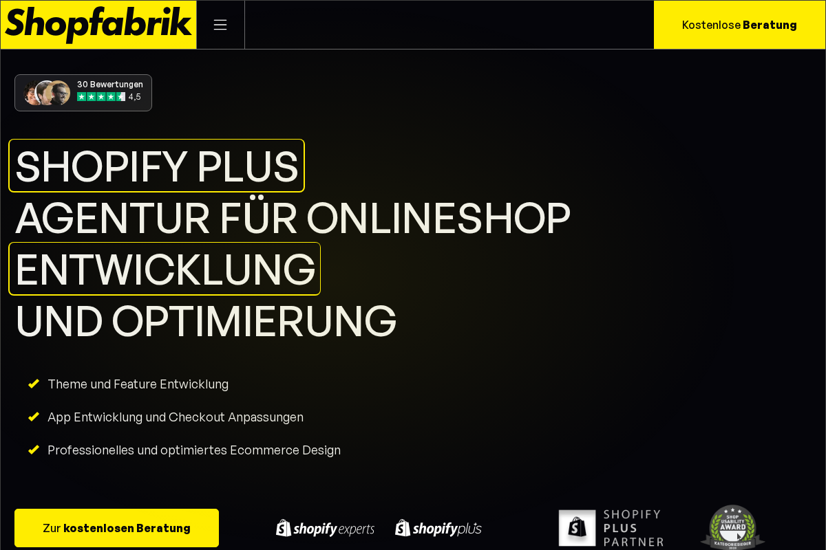 Shopfabrik Berlin homepage screenshot