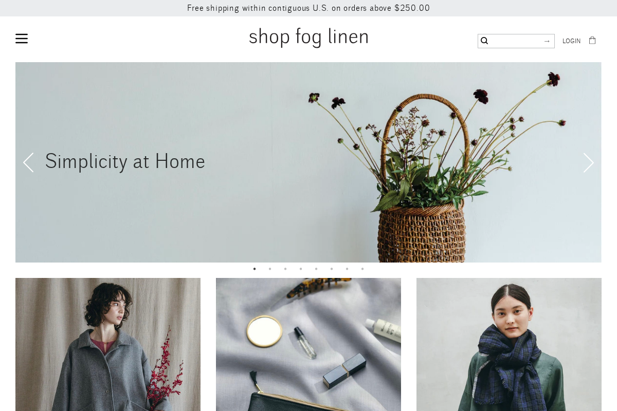 Shop Fog Linen homepage screenshot