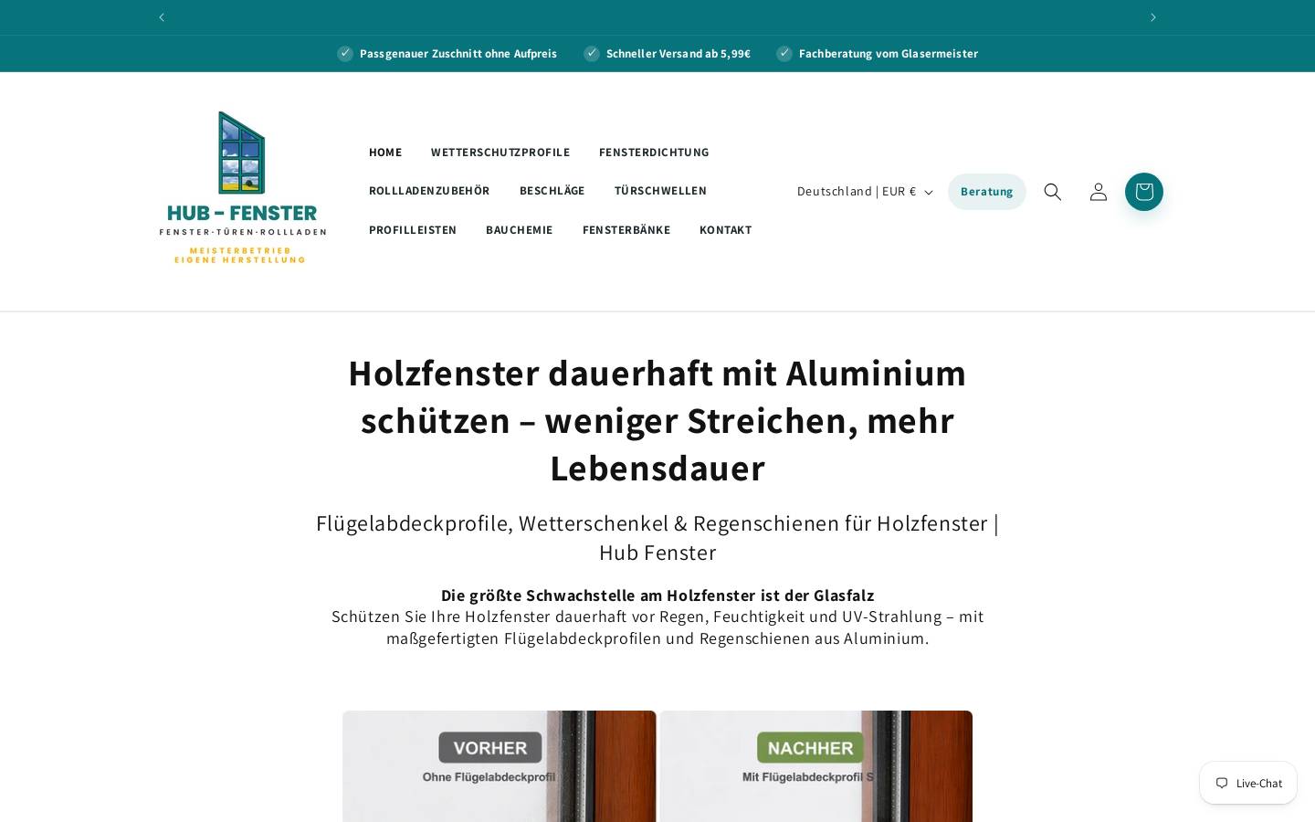 shop-hub-fenster.de homepage screenshot