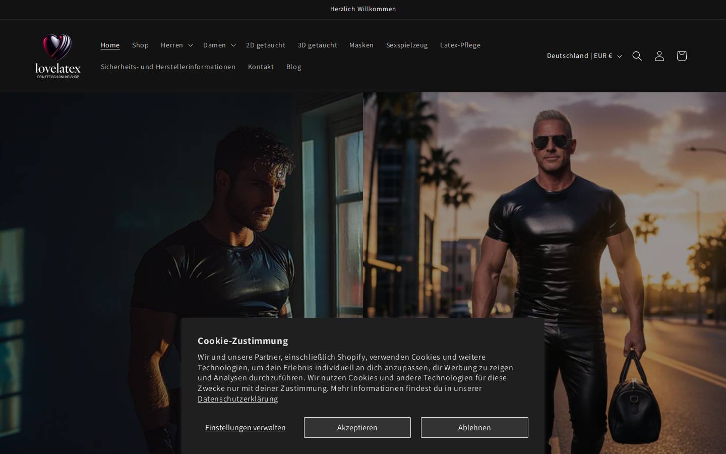 shop-latexdreamwear.de homepage screenshot
