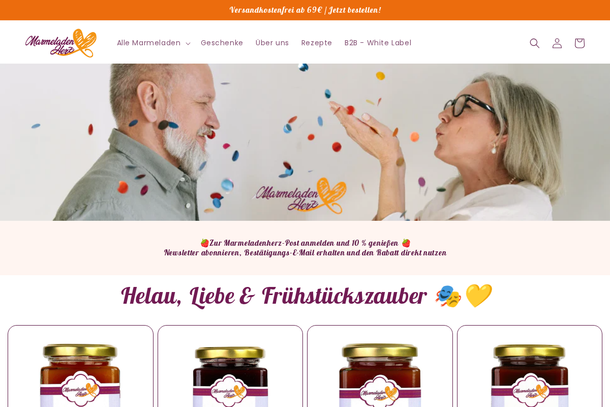 Shop Marmeladenherz homepage screenshot
