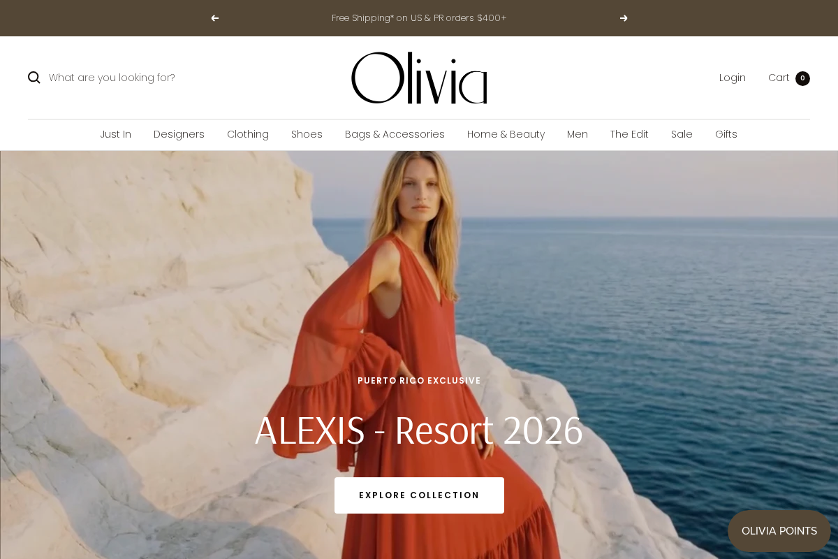 shop-olivia.com homepage screenshot