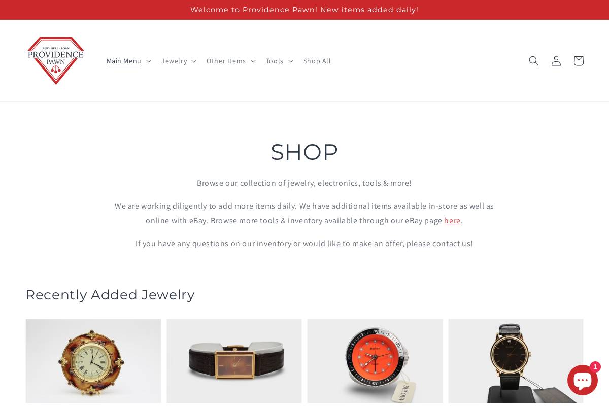 shop-providencepawn.net homepage screenshot