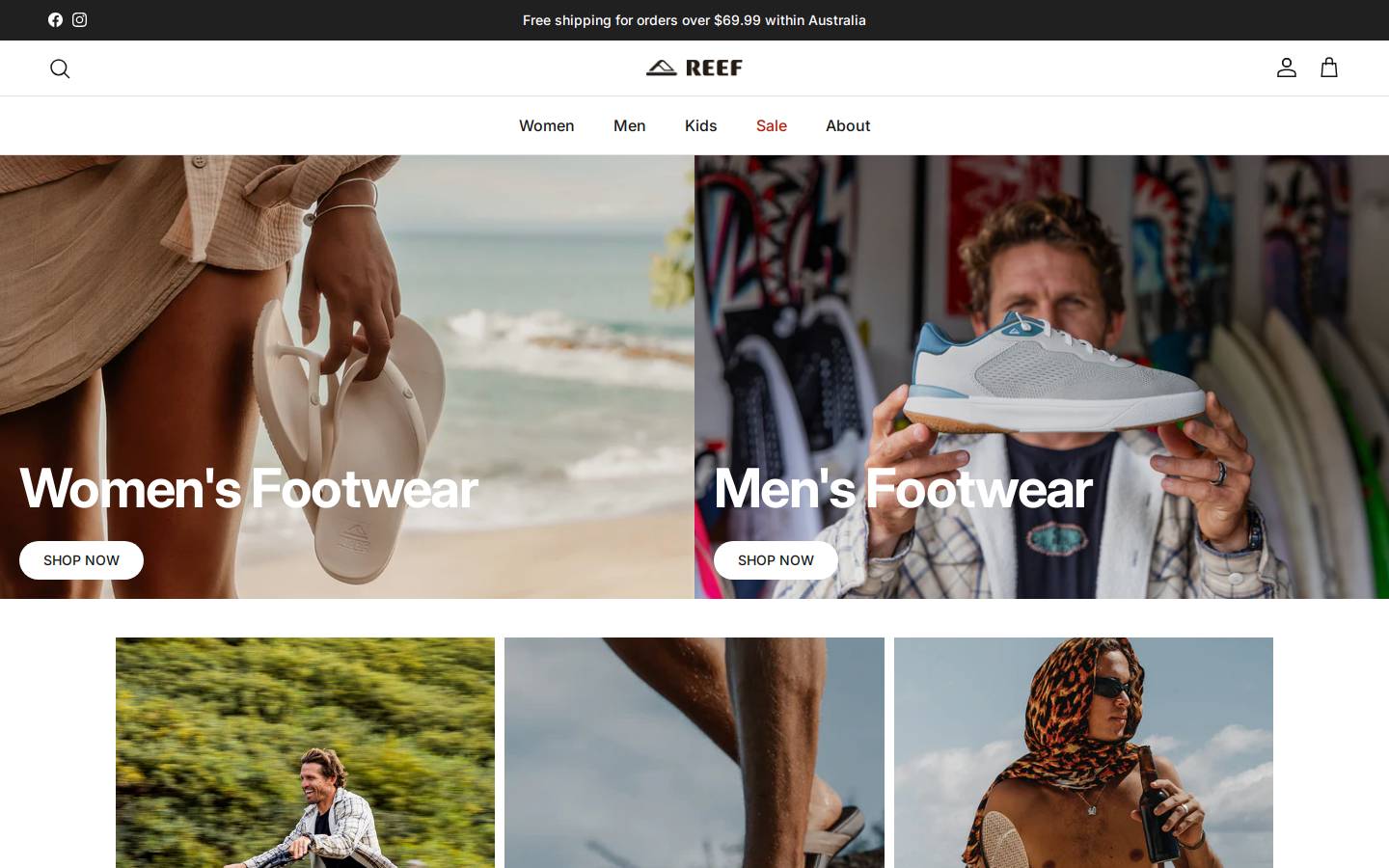 shop-reef.com.au homepage screenshot