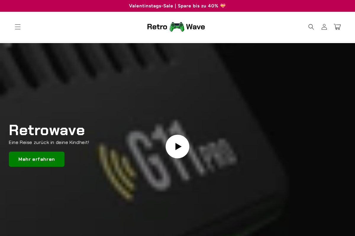 Shop Retrowave homepage screenshot