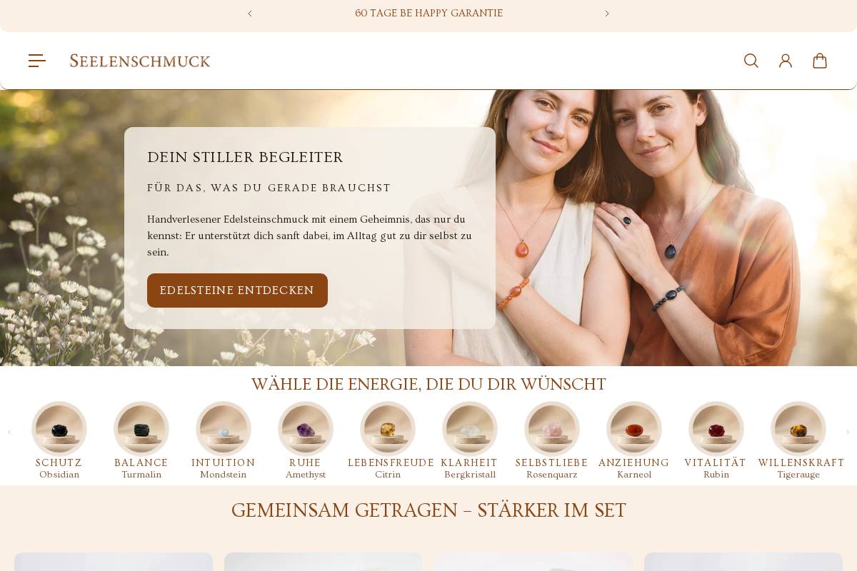 Shop Seelenschmuck homepage screenshot