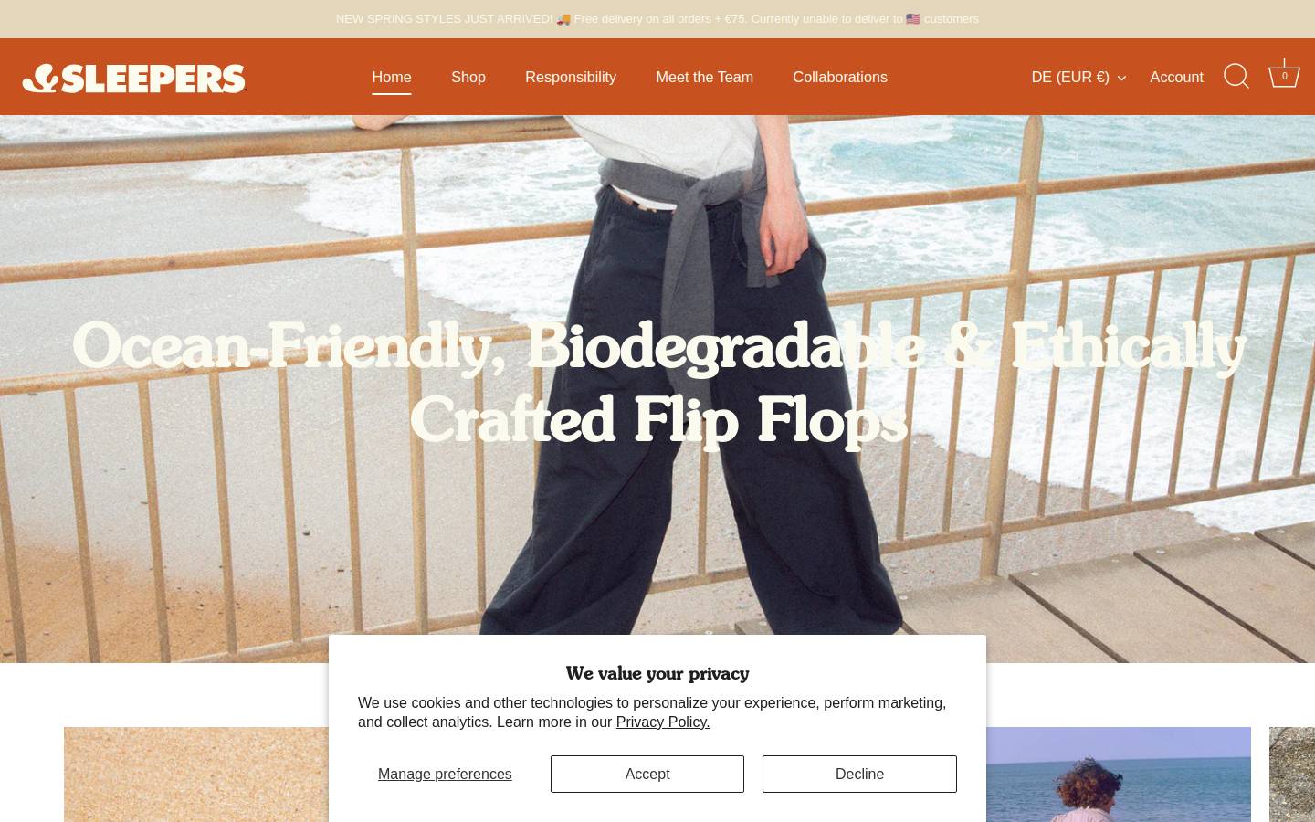 shop-sleepers.com homepage screenshot