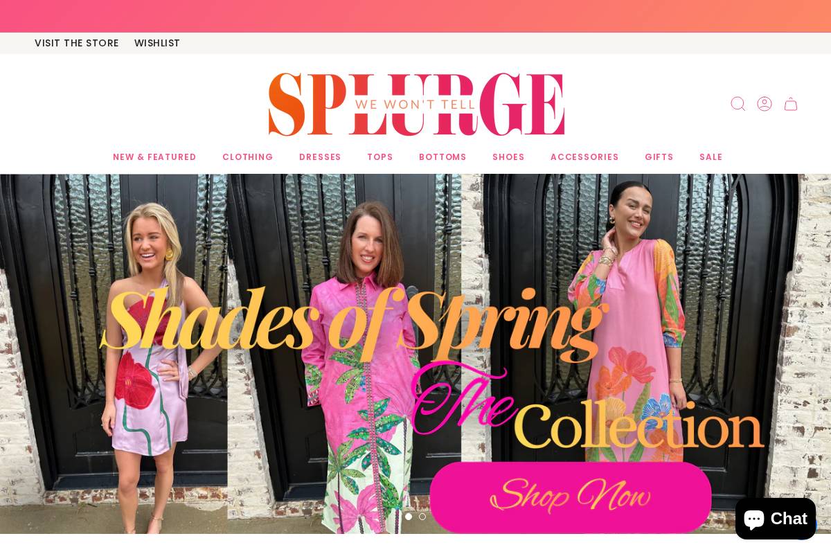 shop-splurge.com homepage screenshot