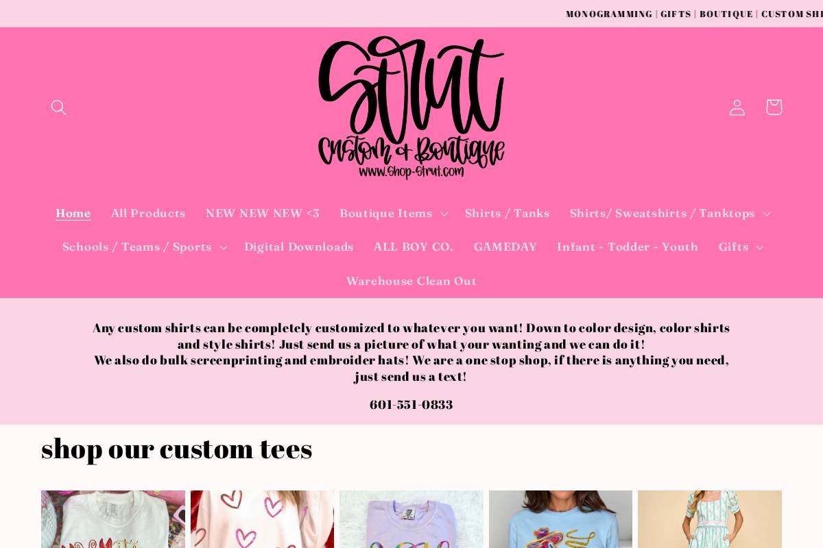 shop-strut.com homepage screenshot