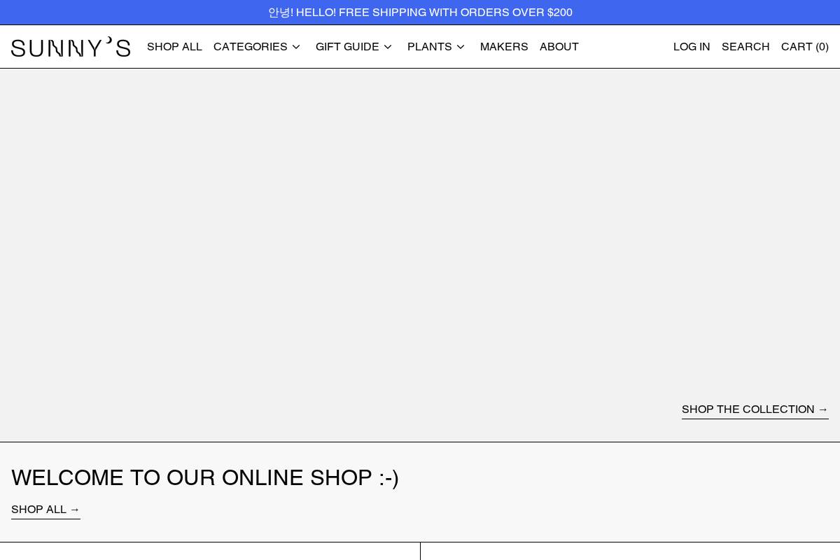 shop-sunnys.com homepage screenshot