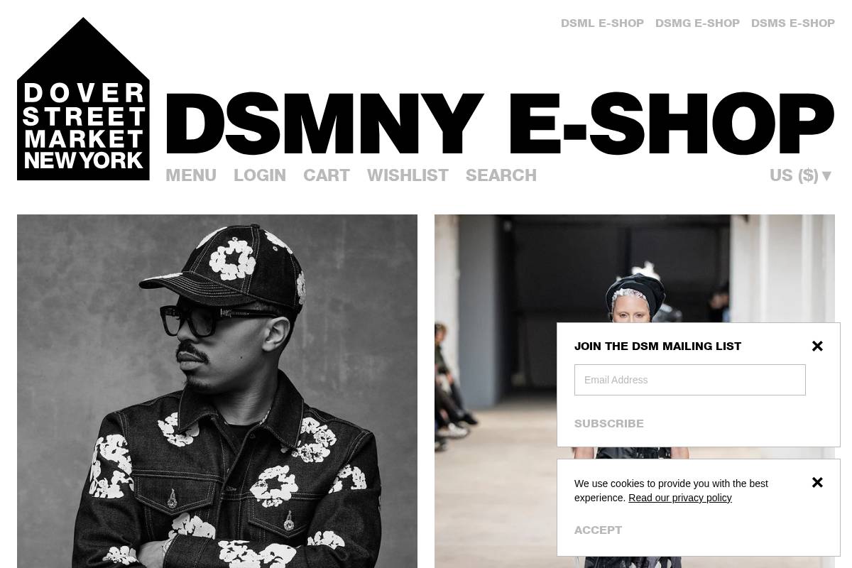 shop-us.doverstreetmarket.com homepage screenshot