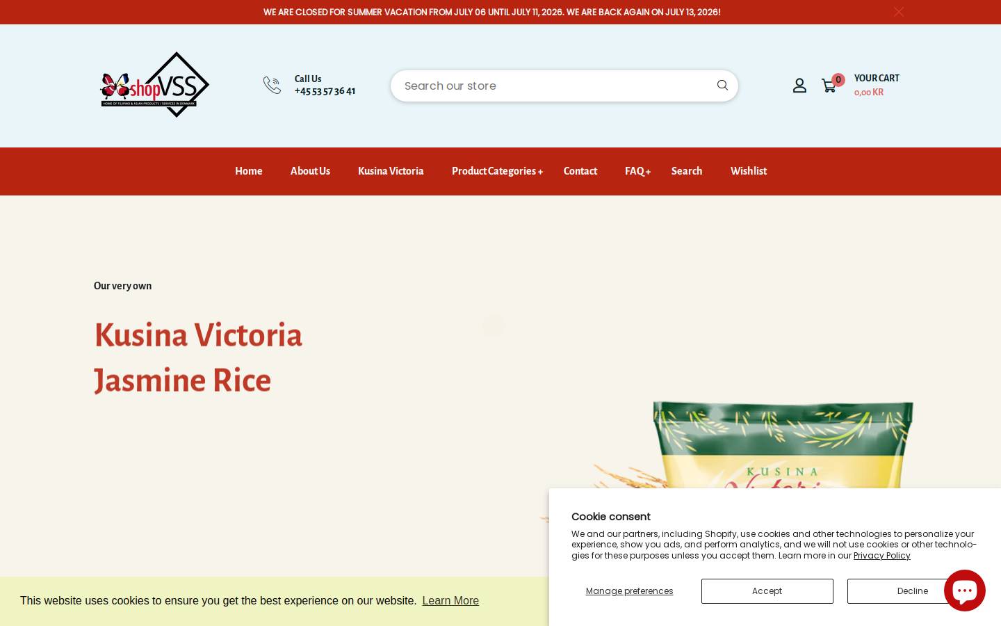 Shop Vss homepage screenshot