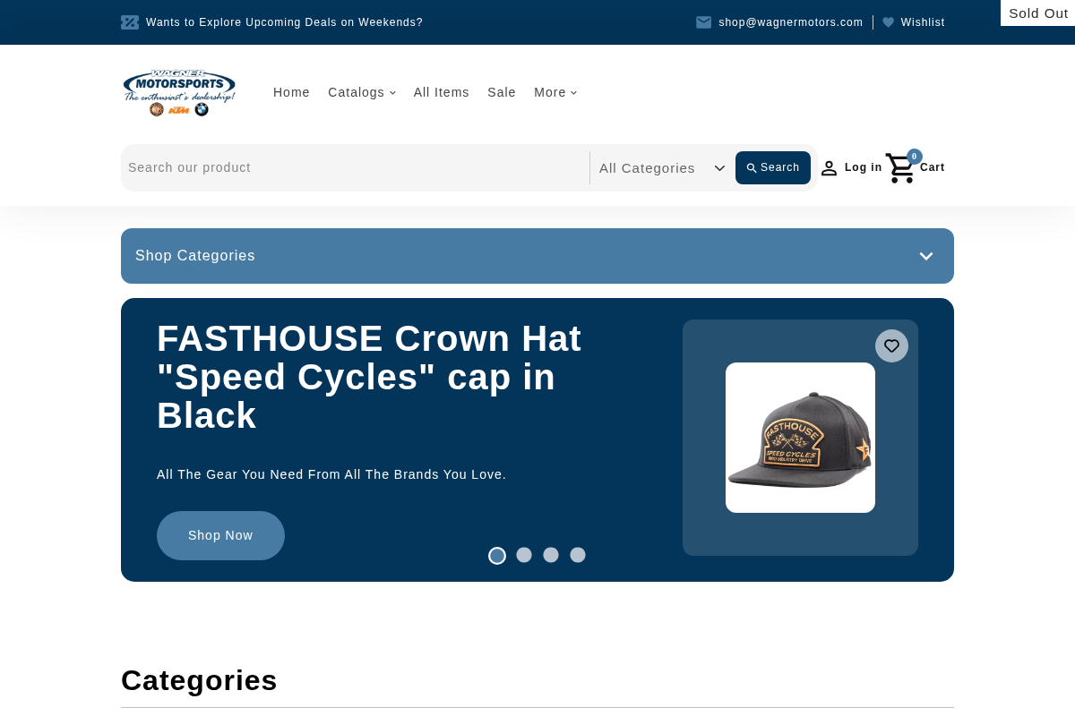 shop-wagnermotorsport.com homepage screenshot