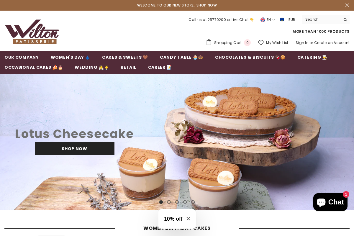 Shop Wilton homepage screenshot
